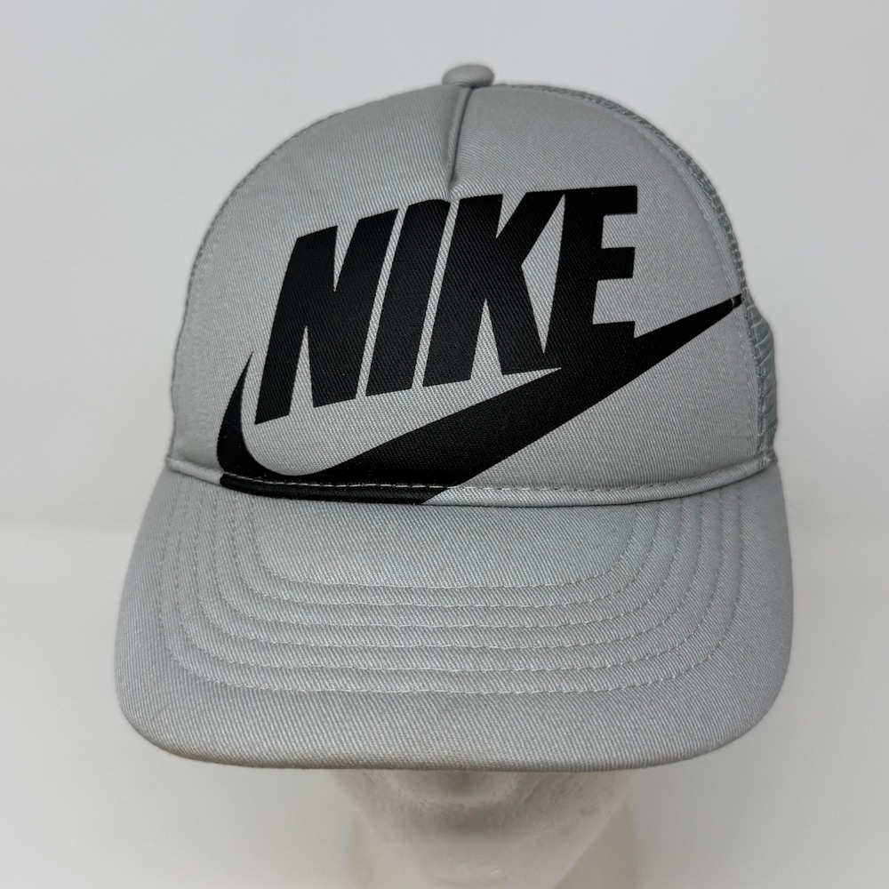 Nike Kids (4-7) Rise Cap Grey Black Futura Logo Trucker Snapback Hat 3079-G6U